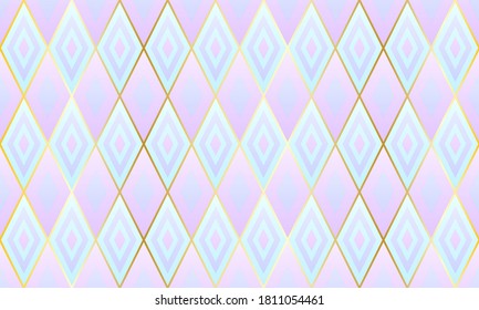 Motif géométrique harmonieux de formes rhombus coché. Décor chic en grille or.  Mosaïque de papier peint rhombus motif harmonieux. Motif d'arrière-plan motif rétro.