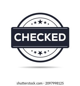 Checked seal stamp, Vector illustration.