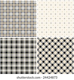 Checked seamless patterns.