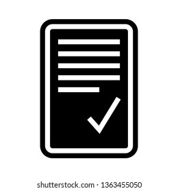 checked sheet icon. Element of Science for mobile concept and web apps icon. Glyph, flat icon for website design and development, app development