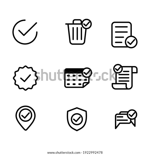 Checked status icon\
line and editable\
vector