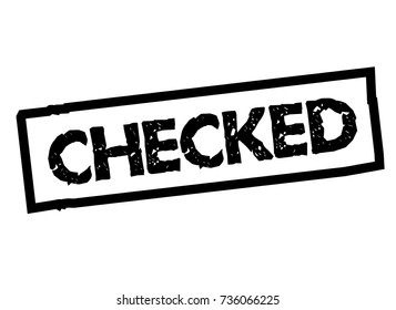 Checked sticker. Authentic design graphic stamp. Original series