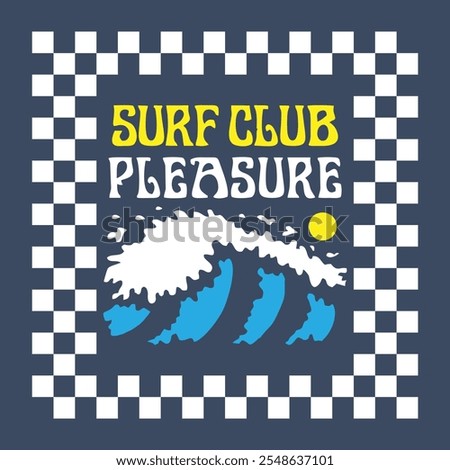 Checked summer surf club pleasure