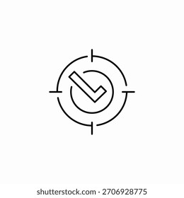 checked target achieved icon sign vector