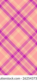 Checked vector fabric tartan, strong pattern seamless check. Girl plaid textile background texture in red and orange colors palette.