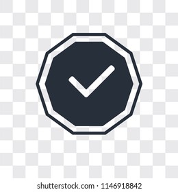 Checked vector icon isolated on transparent background, Checked logo concept