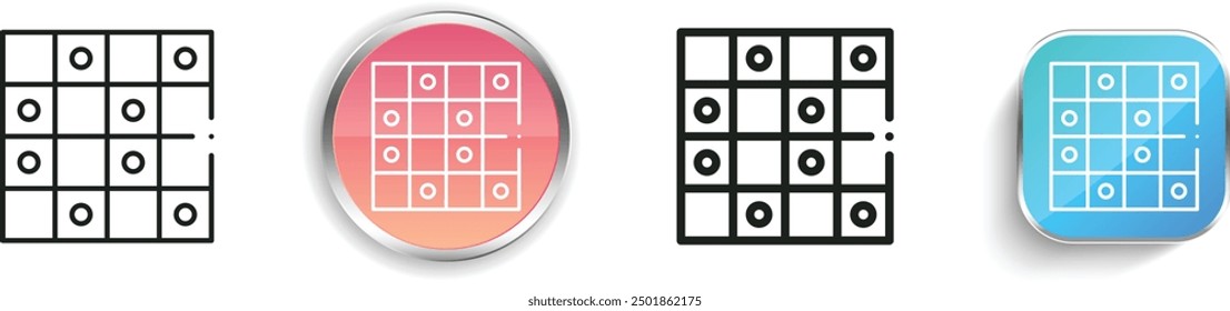 checker board icon. Thin Linear, Regular and Button Style Design Isolated On White Background