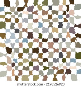 Checker board like abstract pattern, manually, created from freehand generated, marker lines based modern texture in faded colors