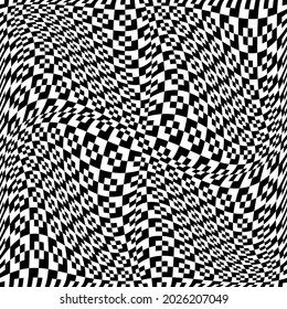 Checker canvas with double ornament. Vector.