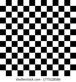 Checker, chess square black and white abstract background. Seamless pattern with squares ornament.