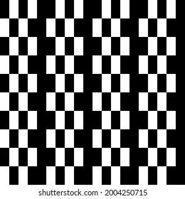 Checker columns. Vector black rectangles in vertical position. Seamless and checker.