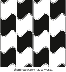Checker flags ornament. Vector seamless and repeated chess flags.