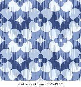 Checker flowers pattern seamless vector background tile