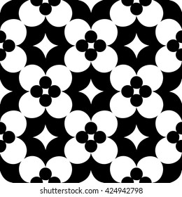 Checker flowers pattern seamless vector background tile