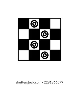 Checker game vector icon flat illustration on white background..eps