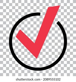 Un icono de marca de verificación que se transmite a través del fondo. vector.