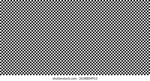 Checker pattern. Black and white chess background. Game checkerboard. Grid geometric rectangle shape. Race flag. Retro mosaic floor. Abstract vector illustration.