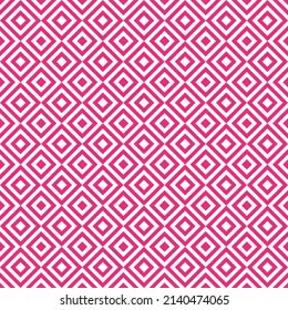 Checker pattern in pink and white maze. Pink and white square stripes maze pattern. Colorful checker background.