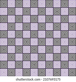 Checker pattern in purple and black maze. Violet and black stripes maze pattern on white background. Colorful checker flag.