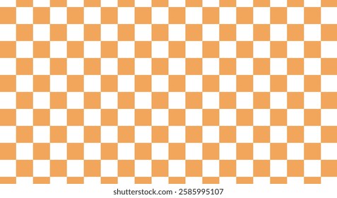 checker pattern square orange and white background design template