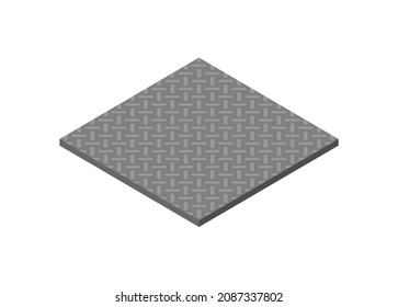 Checker plate. Simple flat illustration in isometric view..
