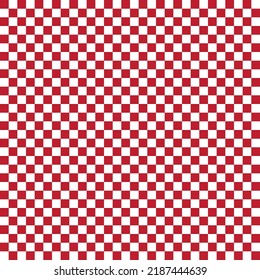 Checker red and white square grid pattern for background
