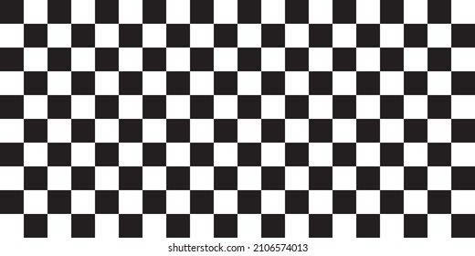 Checker Seamless Pattern Background Vector. Repeat Black and White Square Texture Backdrop. Pattern for Fabric, Racing, Flag, Graphic Design, Chess.