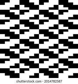 Checker stair wallpaper. Vector seamless tiles in black and white decorative pattern.
