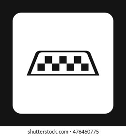 Checker taxi icon in simple style isolated on white background. Transportation symbol