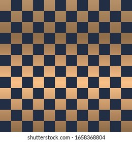tablero de ajedrez Patrón geométrico abstracto. Fondo vectorial sin fisuras. adorno dorado y azul. Diseño moderno gráfico. Diseño gráfico de entramado simple.