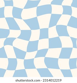 Checkerboard background. Geometric pastel square texture in vintage y2k style. Gingham vector wallpaper for print templates or textiles.	