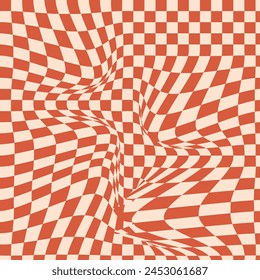 checkerboard backgrounds in pale pastel colors. Groovy hippie chessboard pattern. Retro psychedelic design. Gingham vector wallpaper collection for print templates or textile. Vector Illustration. EPS