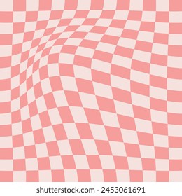 checkerboard backgrounds in pale pastel colors. Groovy hippie chessboard pattern. Retro psychedelic design. Gingham vector wallpaper collection for print templates or textile. Vector Illustration. EPS