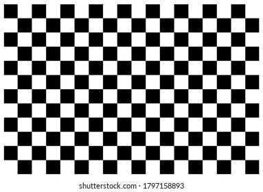 Checkerboard. Black and white background for checker and chess. Square pattern with grid. Checkered floor, board and table. Flag for race, start and finish. Graphic rectangle for games. Vector.