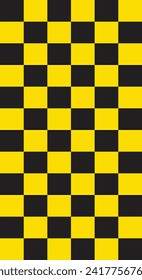 Checkerboard. A black and white background for checkers and chess featuring a square pattern with a grid. The checkered floor, board, and table showcase horizontal black and white checks.
