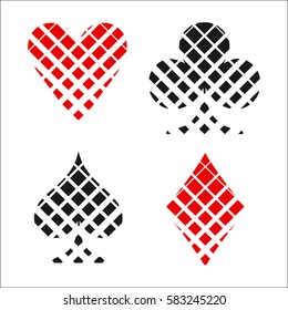 Checkerboard card suit icon vector, playing cards symbols vector, set icon symbol suit, card suit icon sign, icon - stock vector