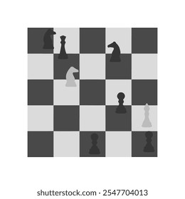 Checkerboard and chess. Vector simple color flat illustration.