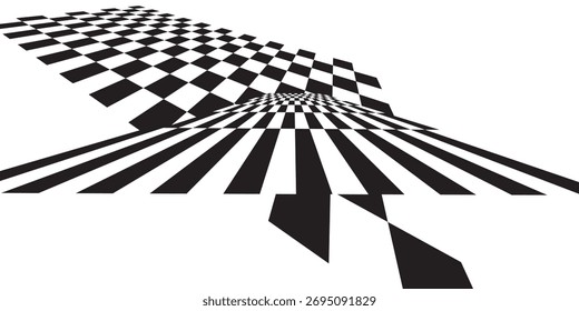 Checkerboard, chessboard, checkered plane in angle perspective.modern eps10.