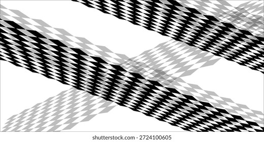 Checkerboard, chessboard, checkered plane in angle perspective. Tilted, vanishing empty floor.
