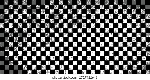 Checkerboard, chessboard, checkered plane in angle perspective. Tilted, vanishing empty floor.vector Eps10