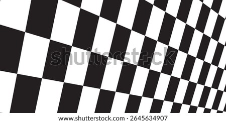 Checkerboard, chessboard, checkered plane in angle perspective. Tilted, vanishing empty floor.