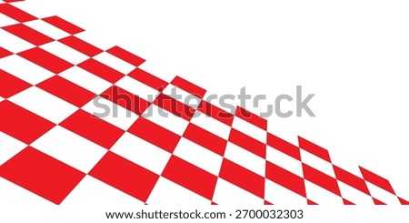 Checkerboard, chessboard, checkered plane in angle perspective. Tilted, vanishing empty floor modern.