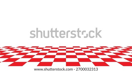 Checkerboard, chessboard, checkered plane in angle perspective. Tilted, vanishing empty floor modern.