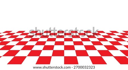 Checkerboard, chessboard, checkered plane in angle perspective. Tilted, vanishing empty floor modern.
