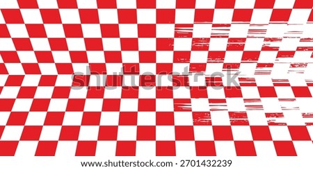 Checkerboard, chessboard, checkered plane in angle perspective. Tilted, vanishing empty floor modern.