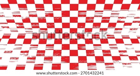 Checkerboard, chessboard, checkered plane in angle perspective. Tilted, vanishing empty floor modern.