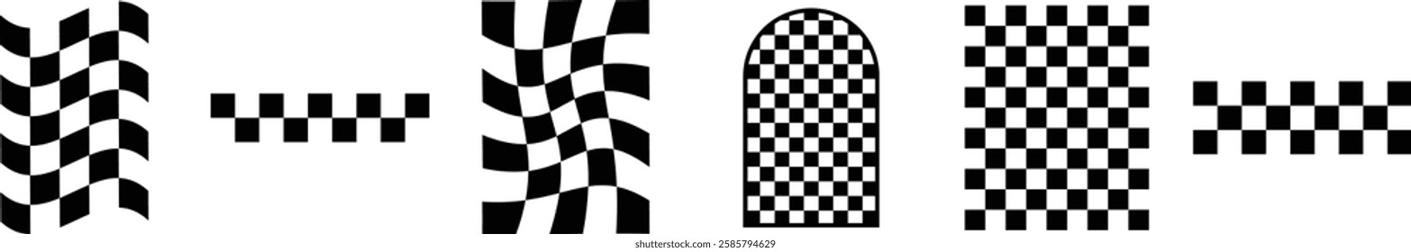 Checkerboard Design Set Isolated On White