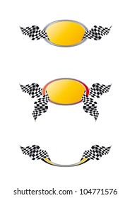 checkerboard flag in the emblem
