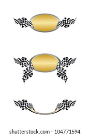 checkerboard flag in the emblem