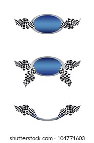 checkerboard flag in the emblem